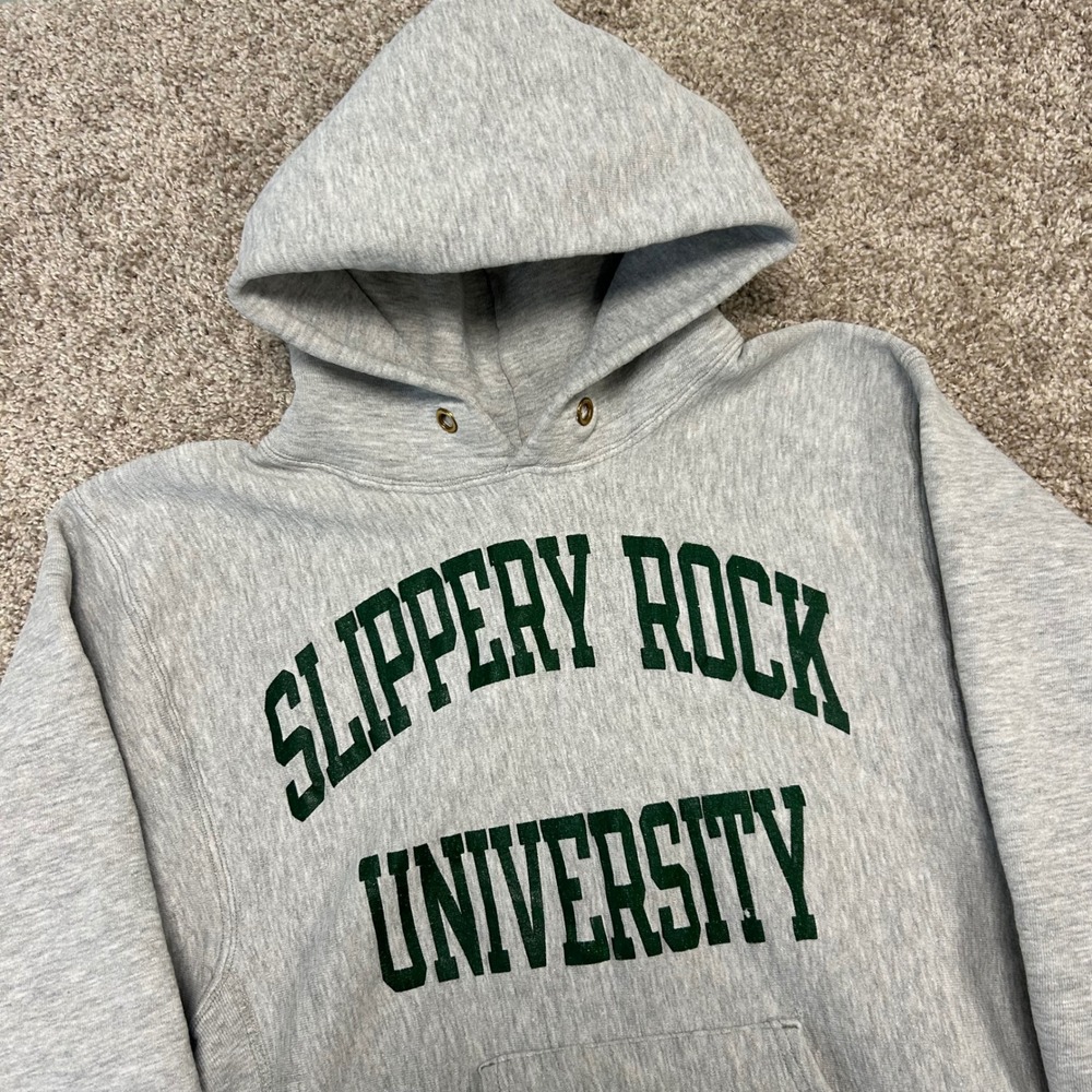 Slippery Rock University Hoodie Champion Reverse Weave Vintage USA Men Large